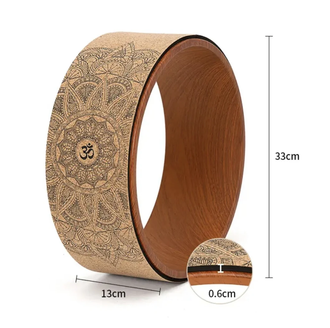 Cork Natural Rubber ABS Fitness Massage Yoga Gym Wheel