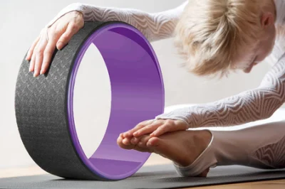 Ruota per yoga elasticizzata con anello in gomma per pilates sportiva personalizzata OEM